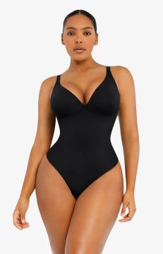 (image for) Shapellxofficial AirSlim® Body Contour V-Neck Thong Bodysuit