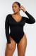 (image for) Shapellxofficial AirSlim® Lace Trim Deep V-Neck Bodysuit
