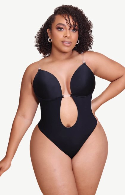 (image for) Shapellxofficial AirSlim® Backless U Plunge Thong Bodysuit