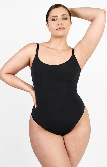 (image for) Shapellxofficial AirSlim® Eco Contour Mesh Smoothing Bodysuit Scoop Neck