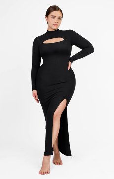 (image for) Shapellxofficial Cozy Ribbed High-Necked Maxi Shaping Dress