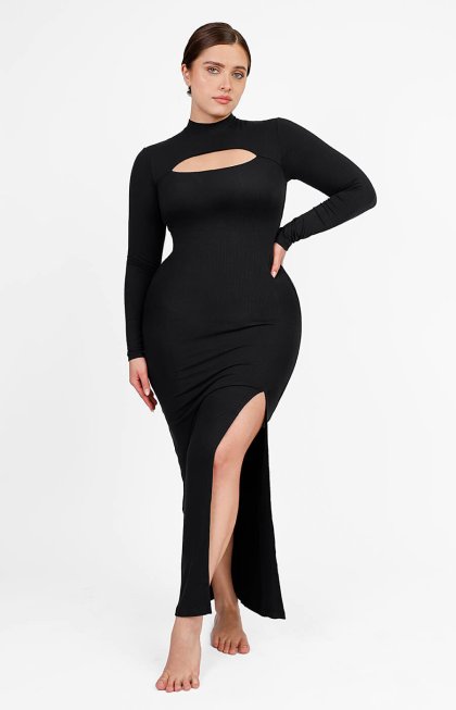 (image for) Shapellxofficial Cozy Ribbed High-Necked Maxi Shaping Dress