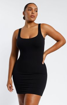 (image for) Cozy Ribbed Low-Back Shaping Dress