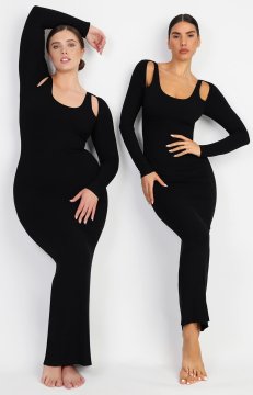 (image for) Shapellxofficial Cozy Ribbed Shoulder Cut-Out Shaping Dress