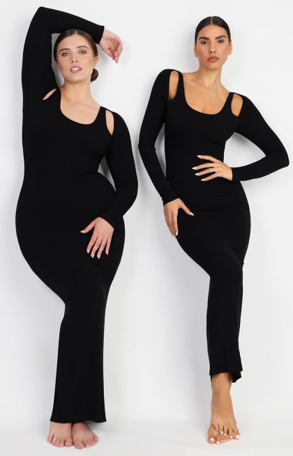 (image for) Shapellxofficial Cozy Ribbed Shoulder Cut-Out Shaping Dress