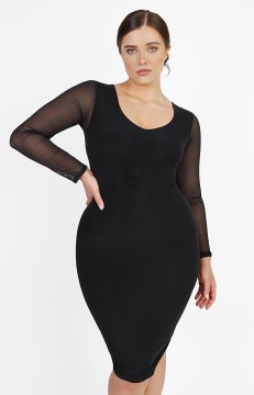 (image for) Shapellxofficial See-Through Mesh Bodycon Shaping Dress