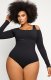(image for) Shapellxofficial AirSlim® Chic Styling Thong Bodysuit Asymmetrical Off-Shoulder