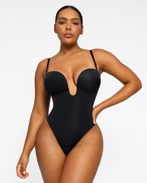 (image for) Shapellxofficial AirSlim® Deep Plunge Low-Back Thong Bodysuit
