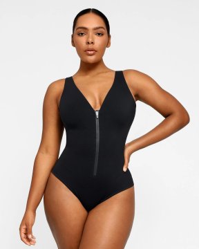 (image for) Shapellxofficial Smart Sculpt Plunge Zip Front Shaping Swimsuit