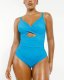 (image for) Shapellx Smart Sculpt Ribbed Cutout-Front Shaping Swimsuit