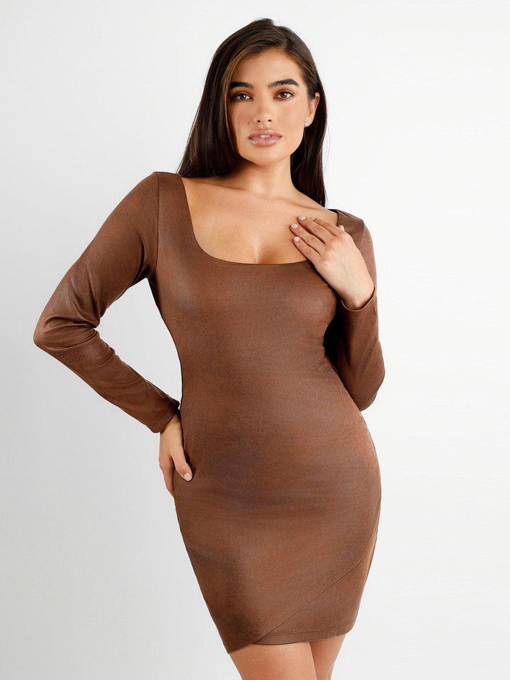 Popilush Built-In Shapewear Faux-Suede Long Sleeve Midi Dress
Popilush Built-In Shapewear Faux-Suede Long Sleeve Midi Dress