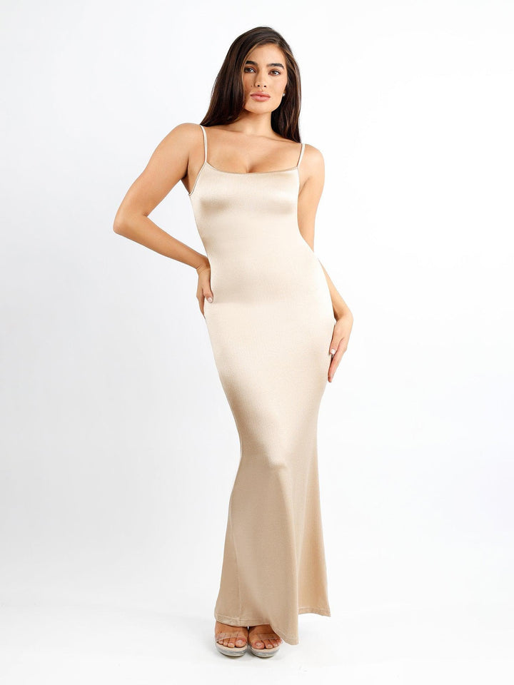 
Popilush Built-In Shapewear Slip Shine Maxi Dress